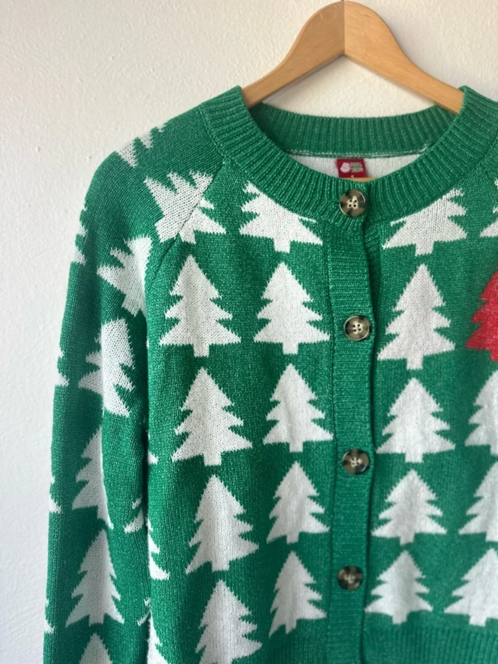 Dec. 25th Women's Holiday Knit Christmas Button-Down Cardigan Sweater Small